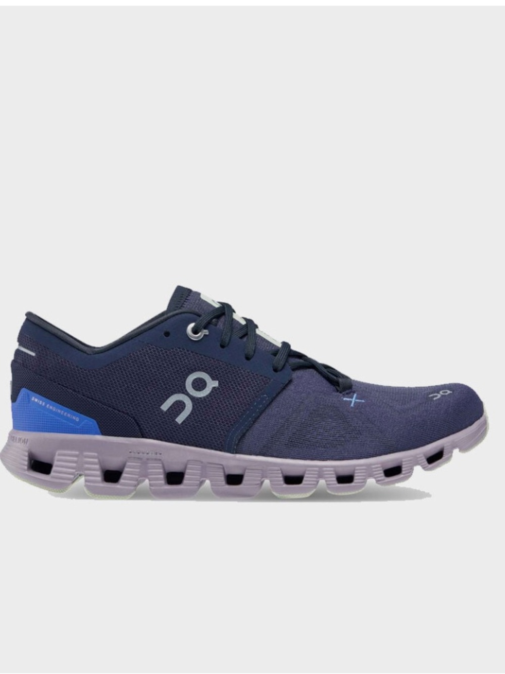 On Running Women's Navy Blue Athletic Sneakers with Light Purple Sole